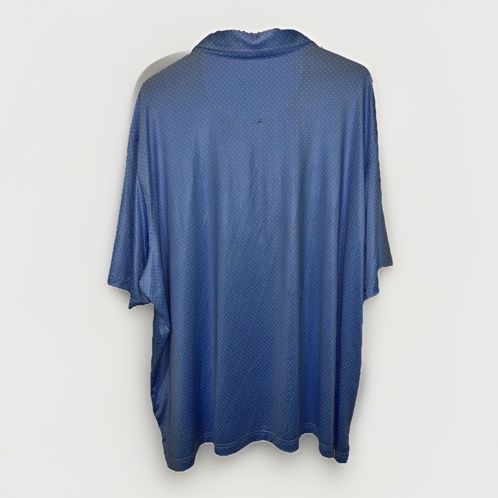 Reebok Golf Polo Shirt Mens 4XL Blue Micro Dot Short Sleeve Big and Tall - Picture 2 of 3